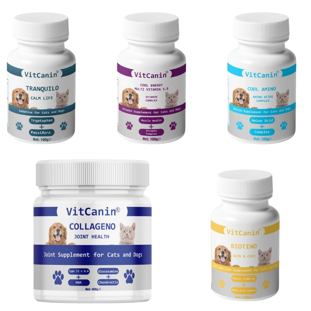 Vitcanin Full Paket Biotino, Tranquilo, Collageno,Cool Energy, Cool Amino (Sakinleştirici, Vitamin,kolajen,biotin, Aminoasit)